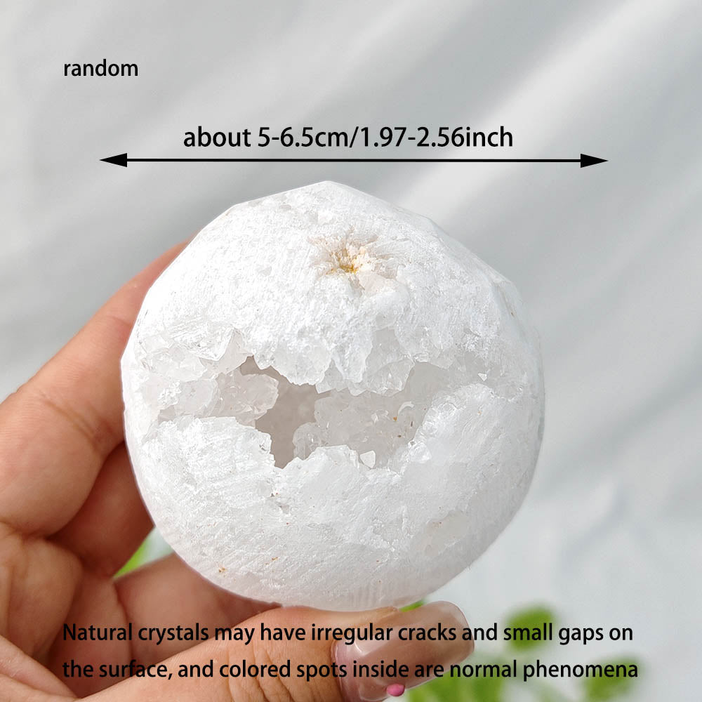 Clear Quartz Geode Ball Druzy Agate