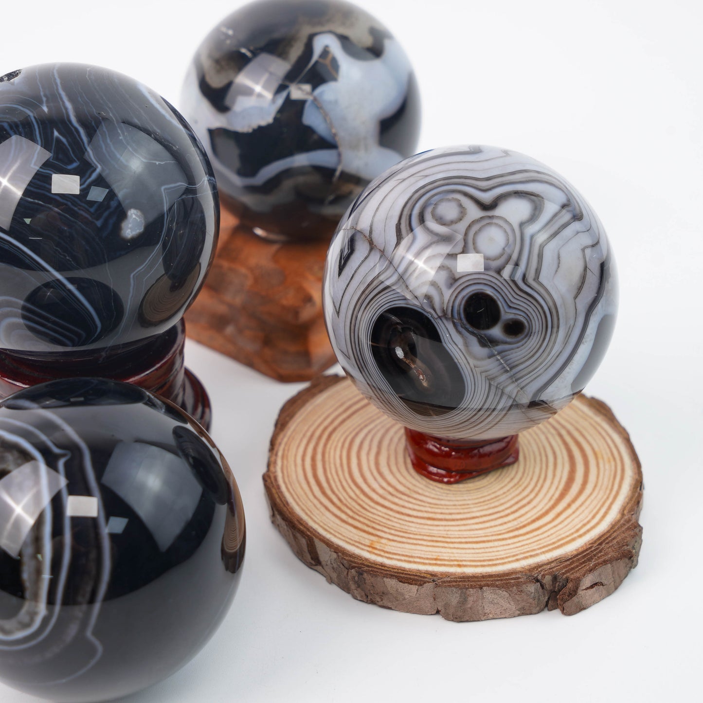 Wholesale Black Striped Agate Spheres