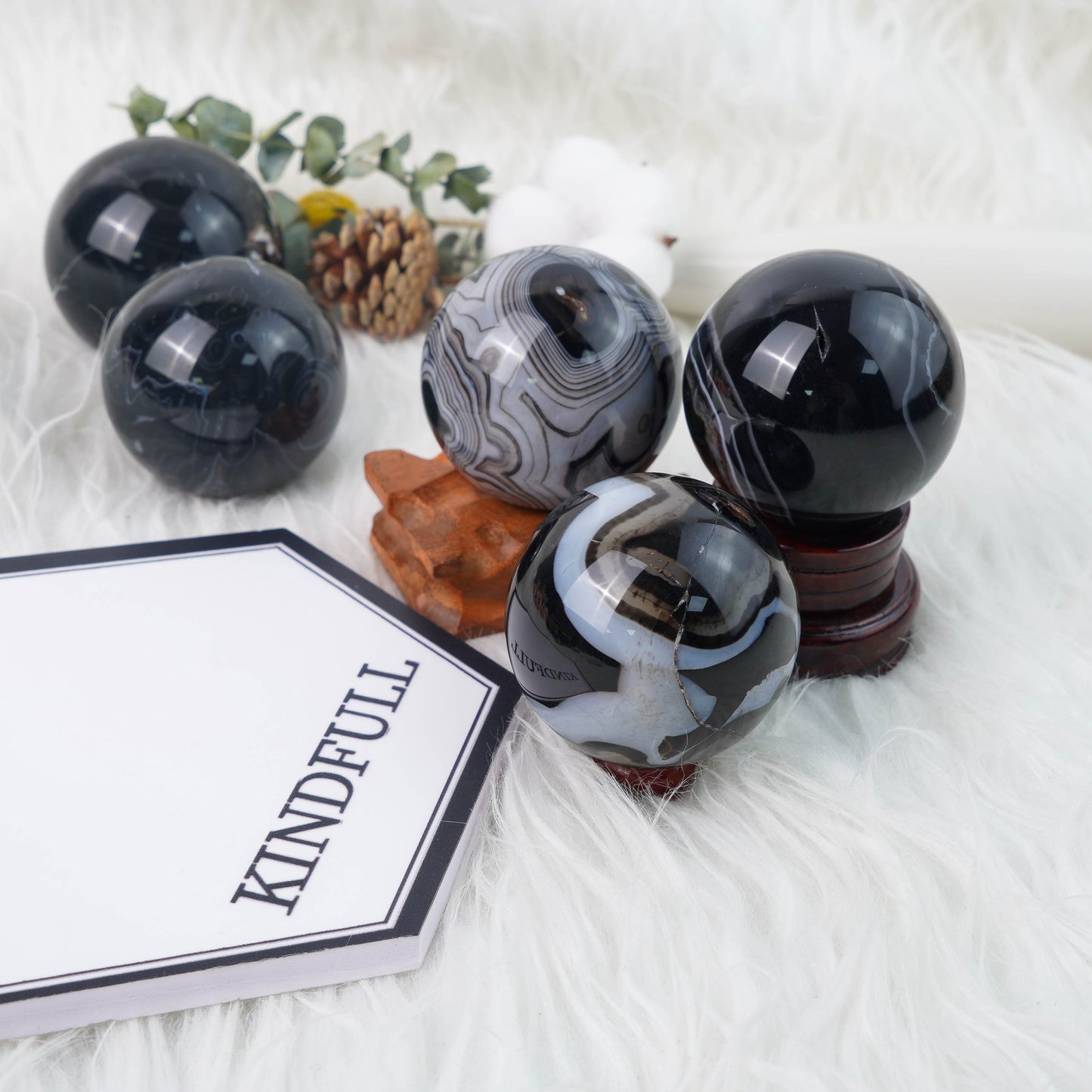 Wholesale Black Striped Agate Spheres