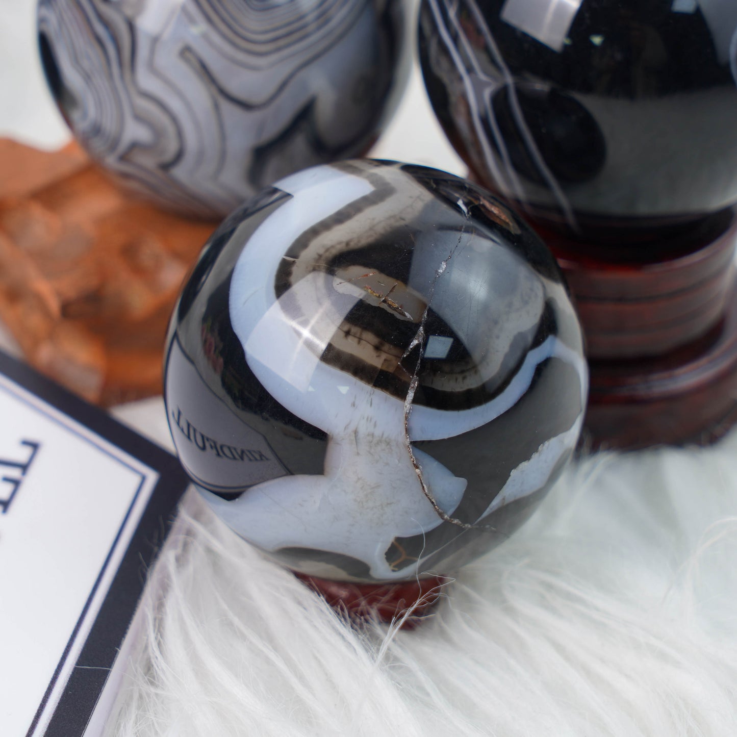 Wholesale Black Striped Agate Spheres