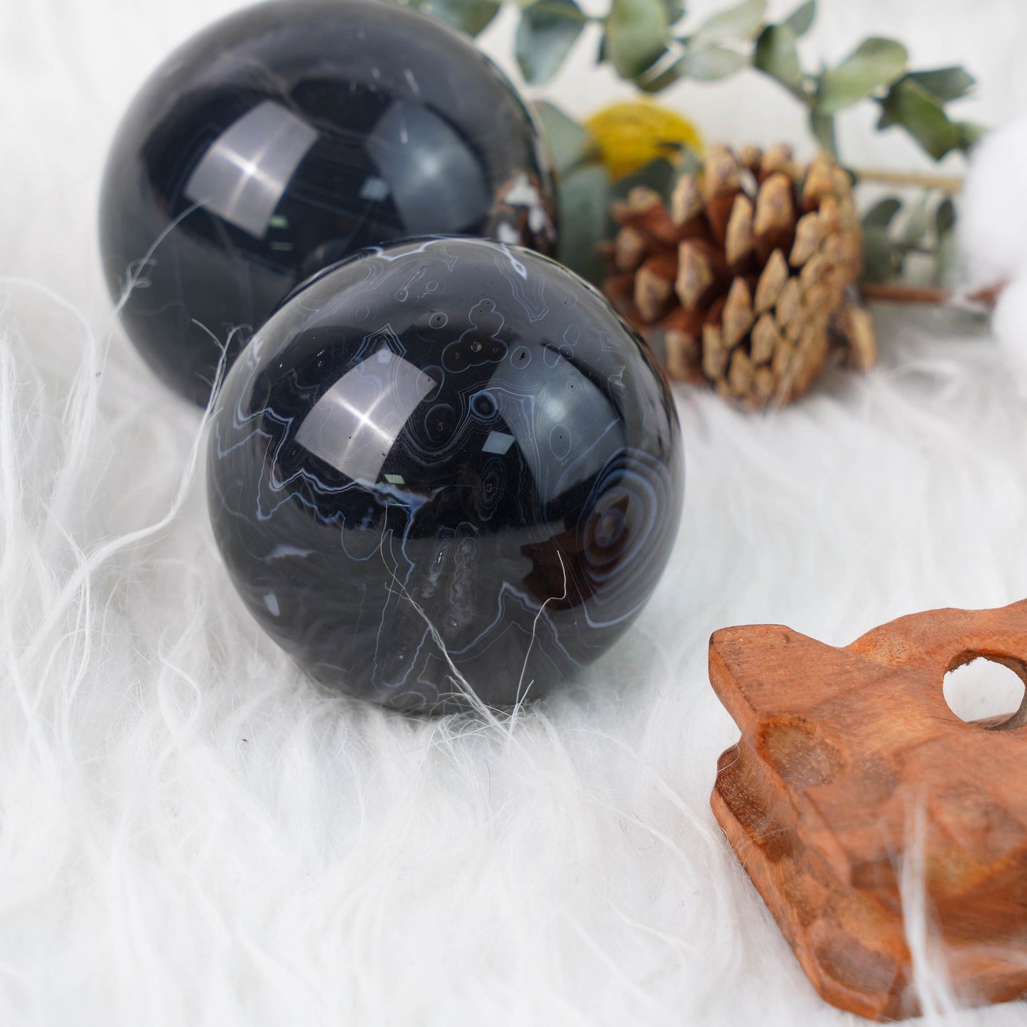 Wholesale Black Striped Agate Spheres